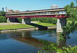 The Washington Avenue Bridge connects the East Bank and West Bank portions of the Minneapolis campus.