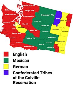 The largest alone or in any combination ethnic origin by county in Washington (state), per the 2020 census