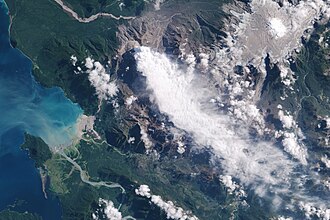 Image of the ash cloud taken on March 6, 2009. EO-1.