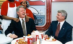 Gov. Zell Miller with President Bill Clinton at The Varsity in Atlanta, January 15, 1996