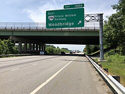 The VA Route 294 Woodbridge exit on I-95