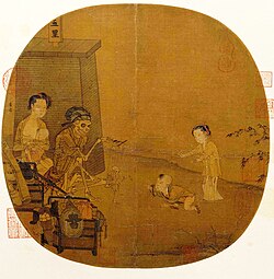 Painting Skeleton Fantasy Show (骷髏幻戲圖) by Li Song (1190–1264)