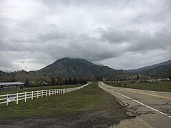 Dalton Mountain, Fresno County, California, Christmas Eve 2019, as viewed from the Wonder Valley Ranch Resort. The traditional name for the mountain given by the Choinumne tribe of Yokuts is Piakchin.