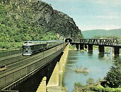 Baltimore and Ohio Railroad Columbian at Harpers Ferry in 1949