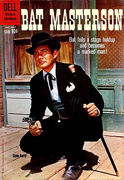 Front cover of Bat Masterson number 3 (Dell Comics, June 1960), featuring a publicity still of Gene Barry.