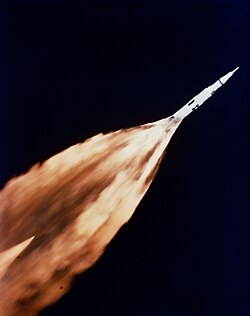 Apollo 6 heads into orbit.