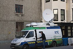 An RTÉ satellite van