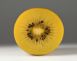Gold kiwifruit cross section