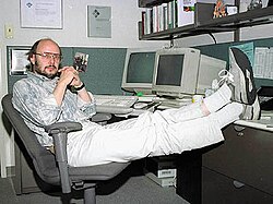 Bjarne Stroustrup, the creator of C++, in his AT&T New Jersey office, c. 2000