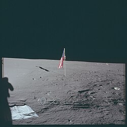 Apollo 12 flag with faulty latch mechanism