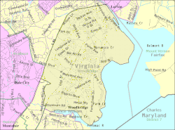 Map of Woodbridge, according to US Census Bureau