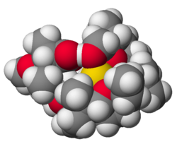 The structure of the complex of sodium (Na+, shown in yellow) and the antibiotic monensin-A