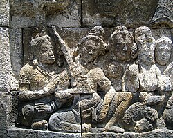 Possible kris depicted on 9th-century Borobudur bas-relief
