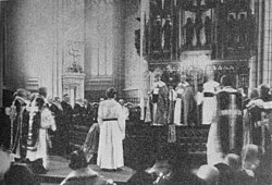 Nathan Söderblom is ordained as archbishop of the Church of Sweden, 1914.