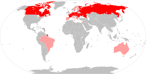 World map highlighting countries with legislation criminalising Holocaust denial as of 2025 Countries where Holocaust denial is illegal Countries where Holocaust denial is illegal when threatening or inciting hatred, discrimination, or violence, or where legality is ambiguous