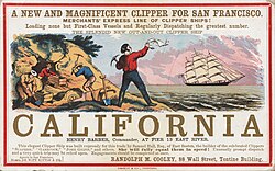 Clipper ships took five months to sail the 17,000 miles (27,000 km) from New York City to San Francisco.