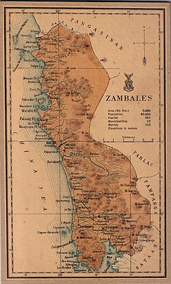 Zambales map in 1918