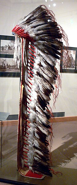 Comanche War bonnet headdress at the Ethnologisches Museum, Berlin