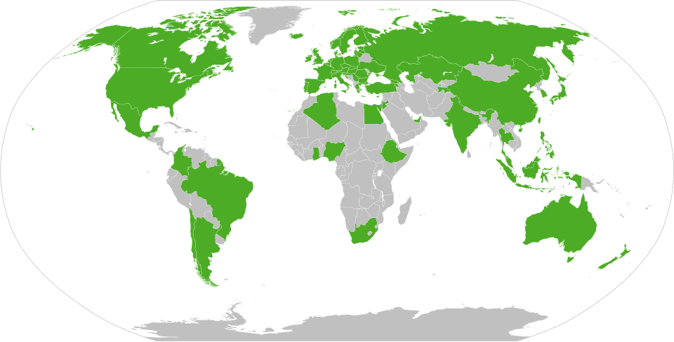 The IAU includes member organizations from 82 countries (designated as national members).