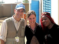 Clooney in Abéché, Chad, in January 2008 with the United Nations