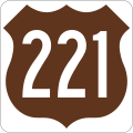 A US 221 shield used in Florida prior to 1993