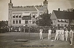 On the high bar, 1906