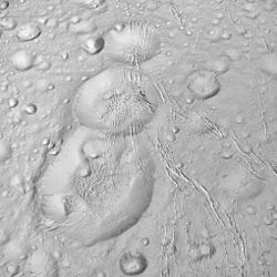 A close-up picture of Al-Haddar (top), Shahrazad (middle) and Dunyazad (bottom) craters