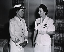 Lt. Geneviève de Galard-Terraube (right) with Lucile Petry in 1954