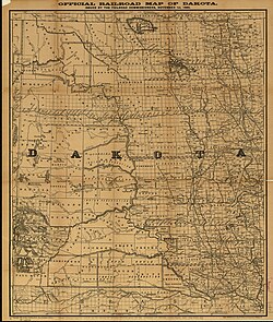 Map of the Dakota Territory, c. 1886