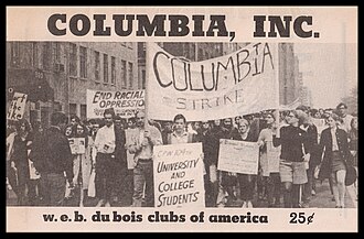 Cover of Bettina Aptheker's May 1968 pamphlet, Columbia Inc., published in New York by the W.E.B. Du Bois Clubs of America.