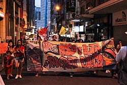 Anarchist protest for public transportation in Porto Alegre