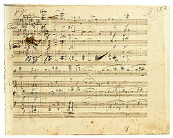 Manuscript of Beethoven's Grosse Fuge for piano four hands, part of the Juilliard Manuscript Collection
