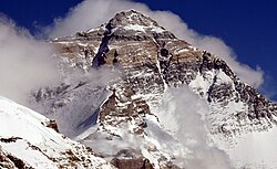 The summit of Mount Everest from the North side