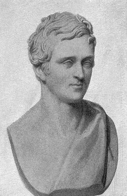 The poet Arthur Henry Hallam (1811–1833), whom Tennyson mourned with the poem In Memoriam A.H.H. (1850).(Bust by Francis Leggatt Chantrey)