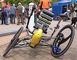 Tripendo recumbent tricycle, a tilting three-wheeler