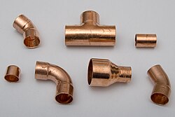 Copper fittings for soldered plumbing joints