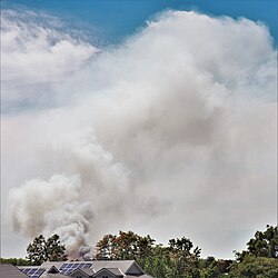 Smoke caused by a fire in Awaba