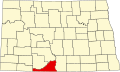 Map of North Dakota highlighting Sioux County