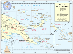 An enlargeable map of Papua New Guinea