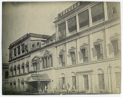 Exterior view of the building of Thacker, Spink & Co., publishers, Calcutta (Kolkata), c.1890