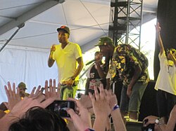 Williams, Odd Future and Tyler, the Creator performing together in April 2011