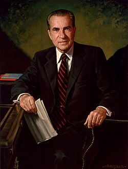 Official Nixon portrait by James Anthony Wills, c. 1984