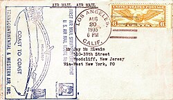 A cover flown by Post on all four of his attempts to make the first high altitude non-stop transcontinental flight from Los Angeles to New York, February–June 1935