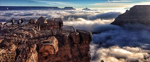 Natural fog sometimes fills the canyon, during temperature inversions