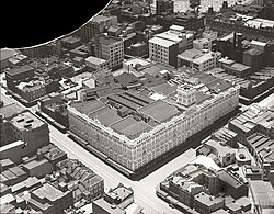 Aerial view of Anthony Hordern & Sons in Sydney, Australia (1936), once the largest department store in the world