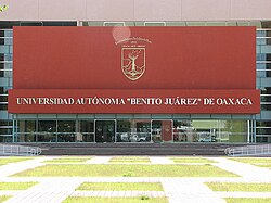 One of the main buildings on the campus of the Universidad Autónoma Benito Juárez de Oaxaca