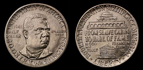 Booker T. Washington on a U.S. half dollar, 1946 mintage
