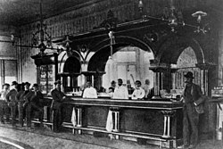 Dr. Goodfellow's office was on the second floor of the Crystal Palace Saloon, seen here in 1885