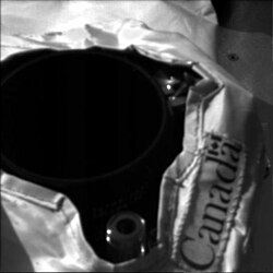 First operation of lidar on Mars; telescope (black tube) and laser window (smaller opening in foreground) can be seen.