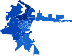 2020 Presidential Election by Precinct Biden: 50–60% 70–80% 80–90% 90–100%